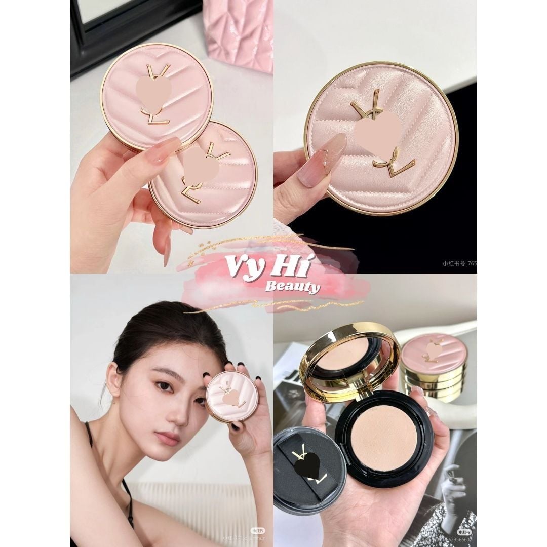 Cushion YSL Touche Eclat Glow Pact High Coverage Mesh VỎ HỒNG 12g
