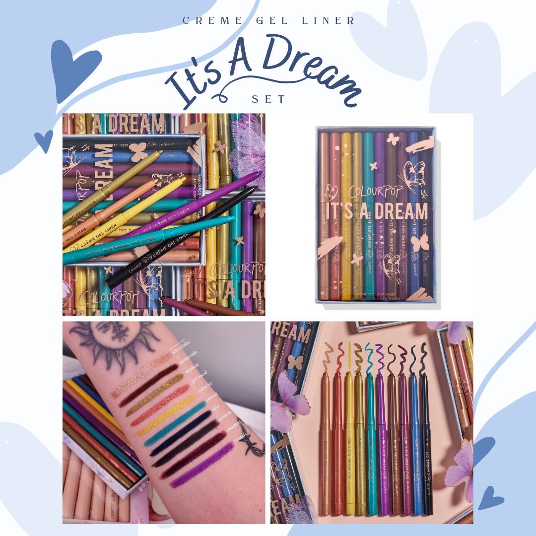 Set gel Kẻ mắt Colourpop It's A Dream Creme Gel Liner 10 cây