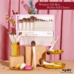 Box Gift - Set cọ Jessup T329-G Luxury Light Gray Comprehensive 14 cây