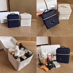 Túi đựng makeup Chanel denim 13 x 13 x 13 cm