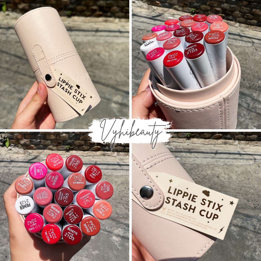 Set son Colourpop Lippie Stick Stash Cup 19 cây kèm ống đựng