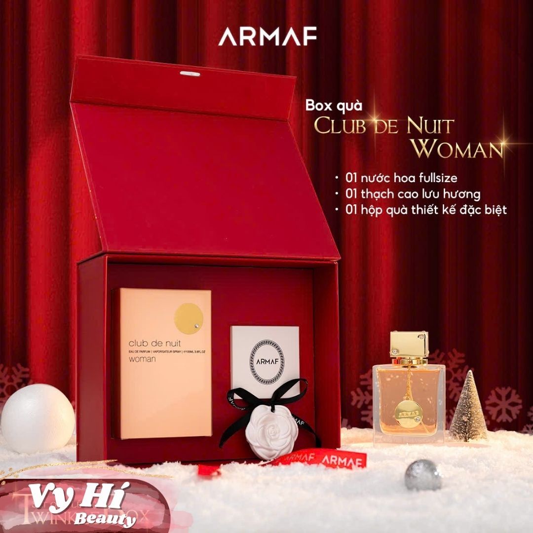 Set quà Armaf Club De Nuit Woman gồm 1 nước hoa 105ml + 1 thạch cao lưu hương + 1 hộp quà