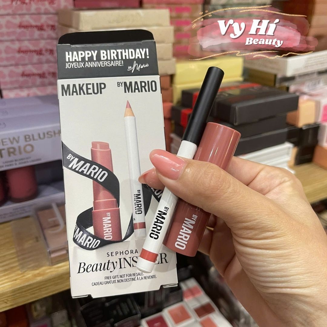 Set Makeup By Mario gồm 1 son dưỡng 1g + 1 chì kẻ môi 0.9g