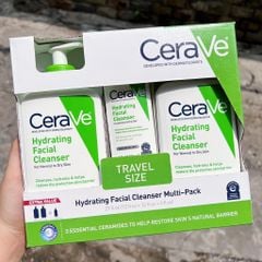 Set sữa rửa mặt Cerave Hydrating Facial Cleanser 2 chai 355ml + 1 chai 87ml