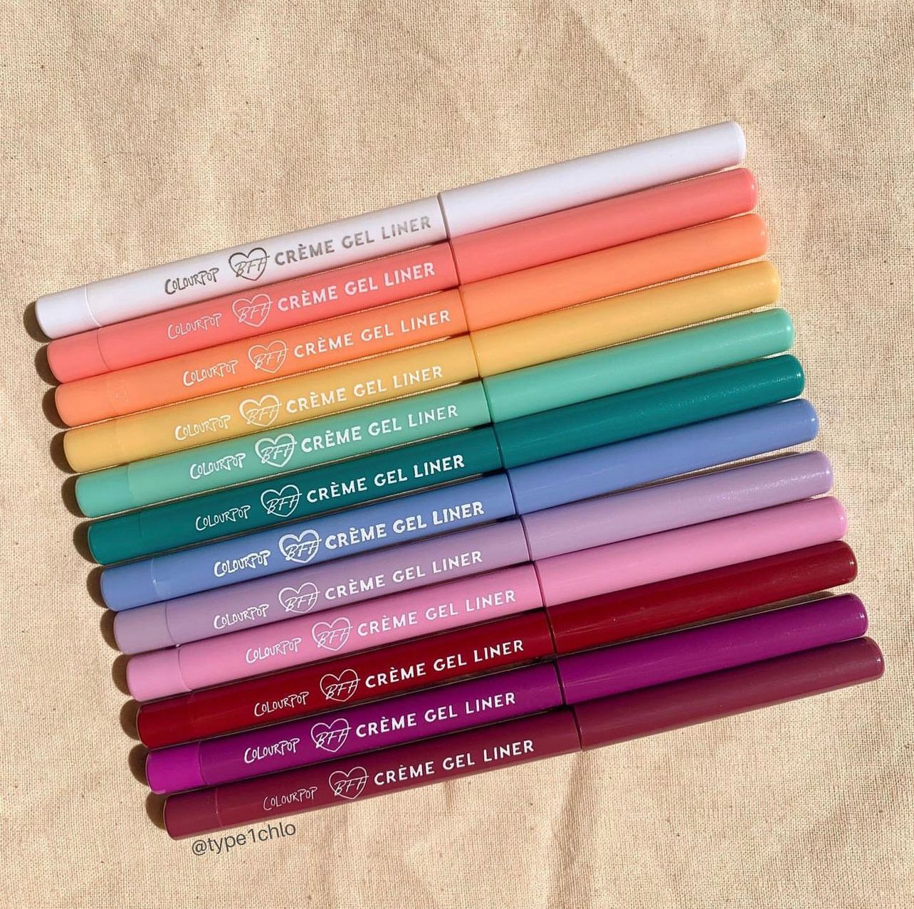 Set Kẻ mắt Colourpop Colour me Obsessed creme gel liner 12 cây