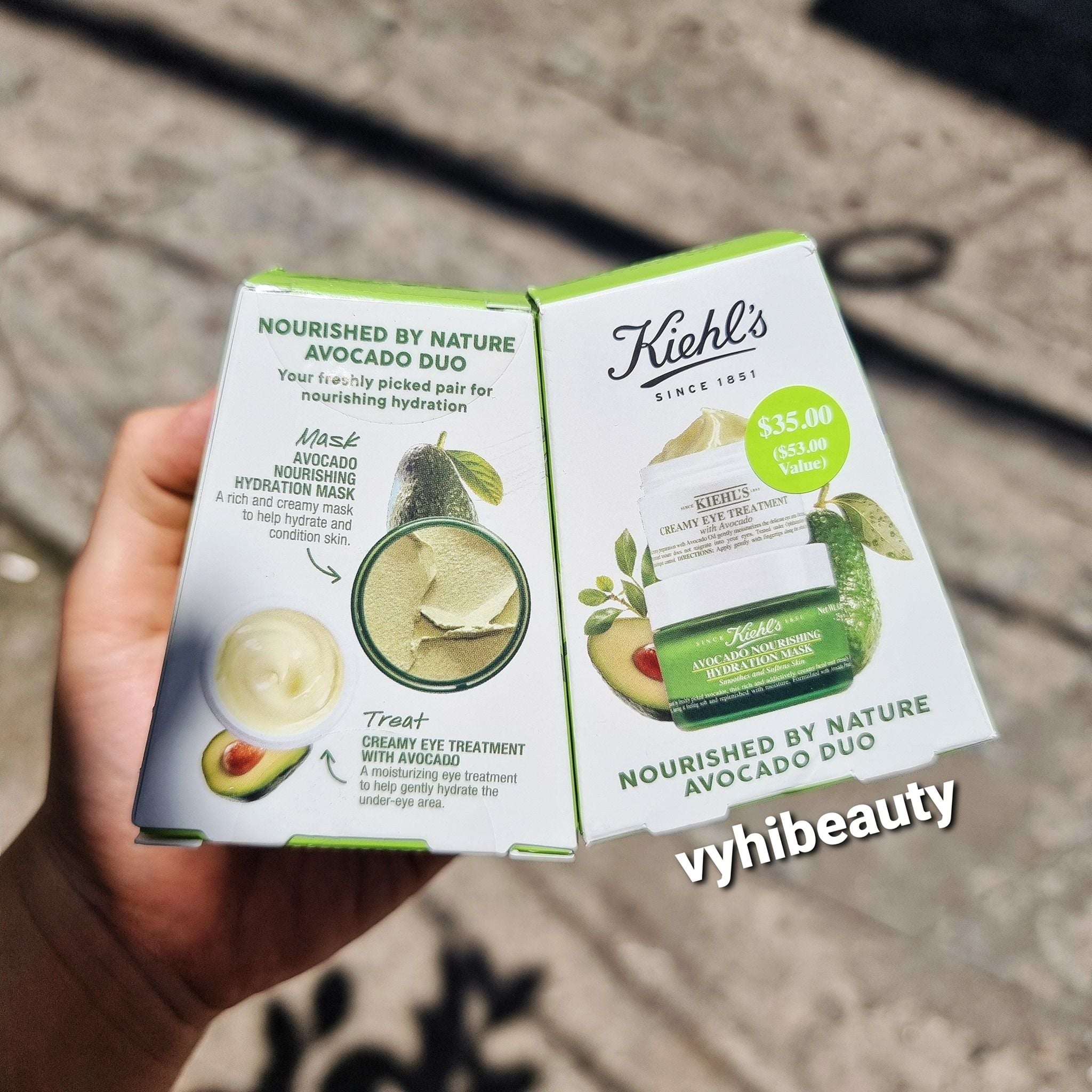 Set Kiehl’s Nourished by Nature Avocado Duo gồm kem mắt và Mặt nạ bơ mini