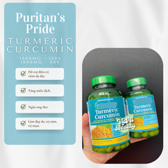 Viên uống Puritan's Pride Turmeric Curcumin tinh nghệ 1000mg 120 viên