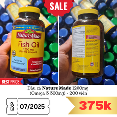 Dầu cá Nature Made 1200mg (Omega 3 360mg) 200 viên