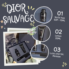 Set Dior Sauvage gồm nước hoa EDT 10ml và dưỡng thể 20ml kèm lược fullbox