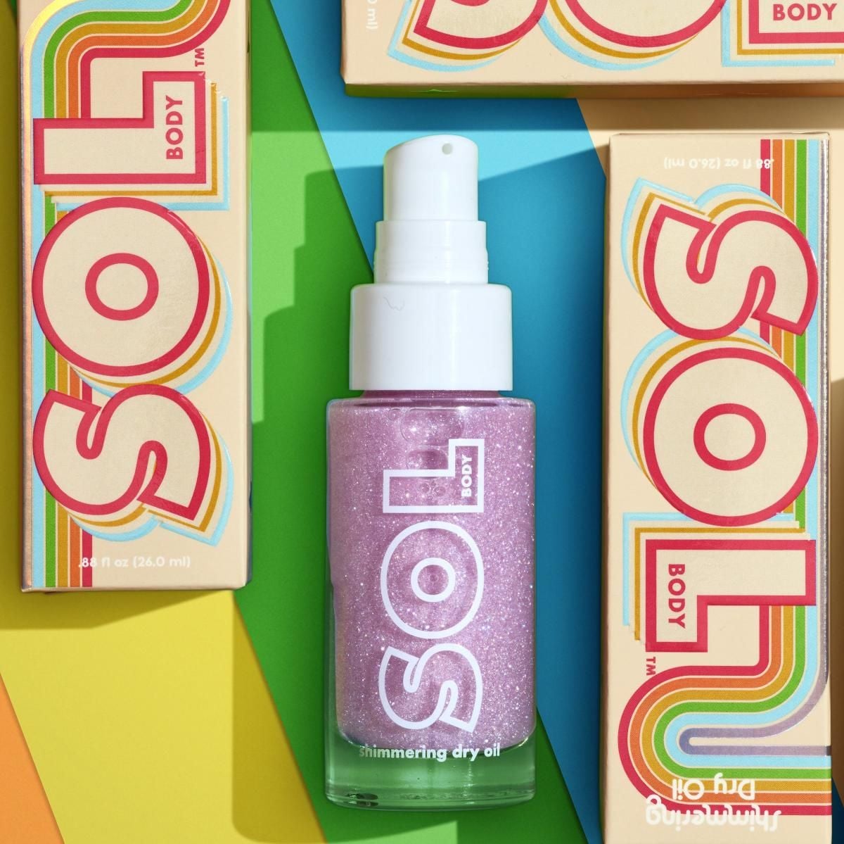 Xịt kim tuyến SOL Shimmering Dry Oil Mini 26ml