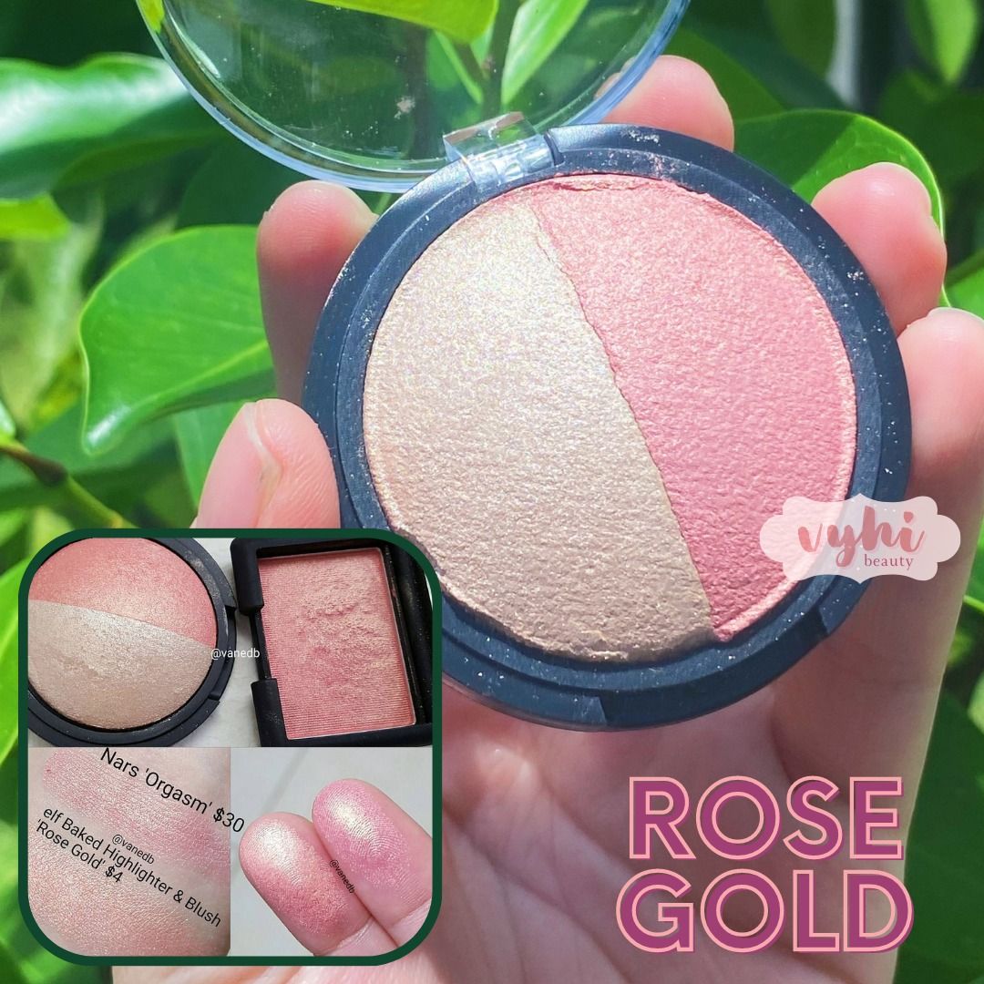 Phấn bắt sáng Elf Baked Highlighter & Blush Rose Gold Vy Hí Beauty
