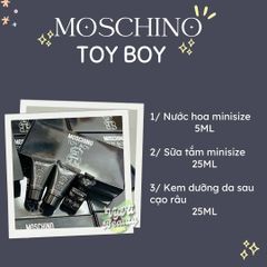 Set Moschino Toy Boy Gấu Đen gồm 1 nước hoa 5ml + 1 sữa tắm 25ml + 1 dưỡng da vùng cạo râu 25ml