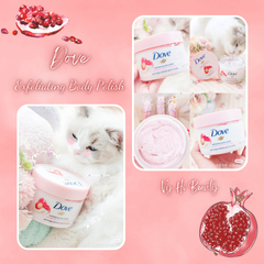 Tẩy da chết Dove Exfoliating Body Polish - tinh chất Hạt Lựu và Bơ Shea 298g