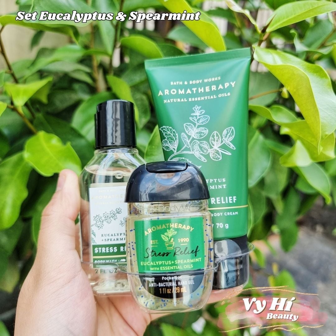 Set Bath & Body Works kèm túi xách mùi Eucalyptus + Spearmint