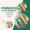 Set ly Starbucks gồm 1 ly Classic Hot Cocoa xanh lá và 1 ly Caffe Verona vàng