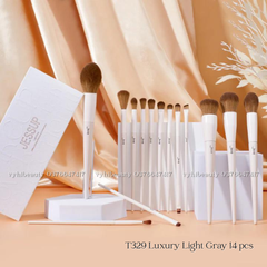 Set cọ Jessup Luxury Light Gray Comprehensive Eye and Face Brush Set T329 14 cây