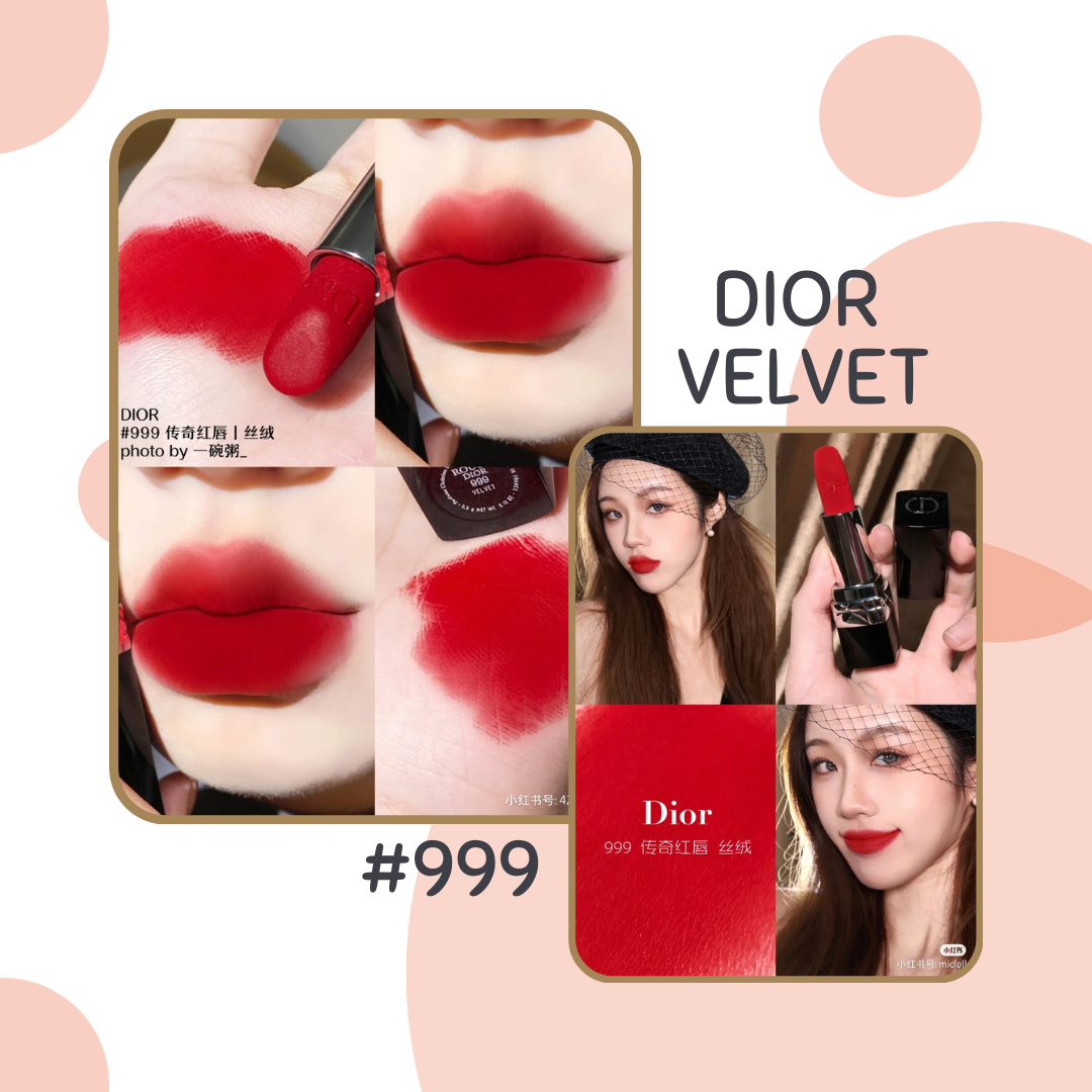 Set son Dior Rouge Couture Colour gồm 999 và 100 velvet mini kèm box c  Vy  Hí Beauty