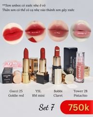 Set 7 - Combo 4 son mini gồm 1 son bóng + 3 son thỏi