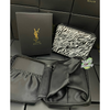 Túi đựng makeup YSL chất liệu da họa tiết ngựa vằn 18.5 x 14.5 x 5.5 cm