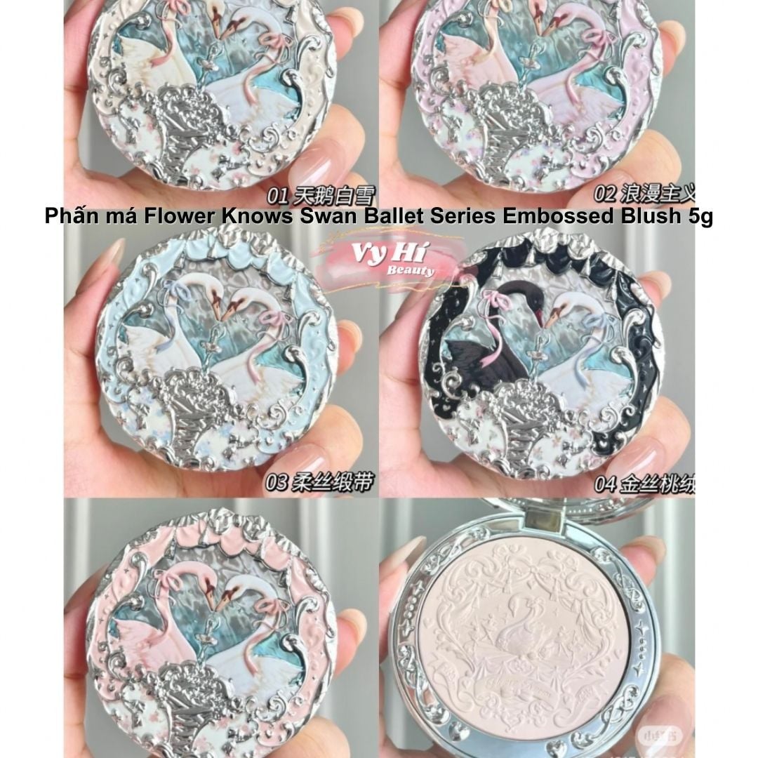 Phấn má Flower Knows Swan Ballet Series Embossed Blush 5g