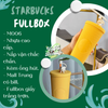 Ly Starbucks vàng + nút đậy ống hút hình chú voi 710ml