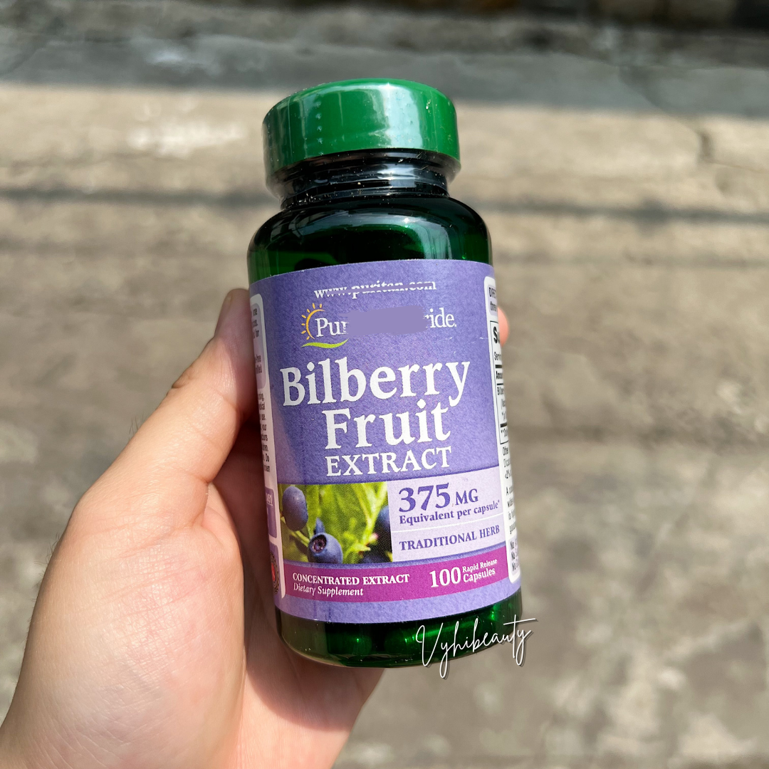 Viên uống Puritan's Pride Bilberry Fruit Extract 375mg 100 viên giảm