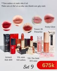 Set 9 - Combo 5 son mini gồm 2 son bóng + 3 son thỏi
