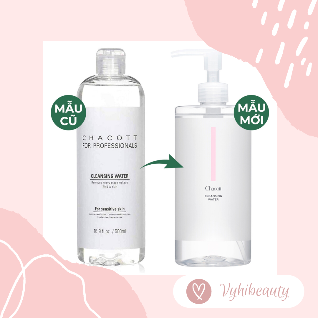 Nước tẩy trang Chacott mẫu mới vòi nhấn 500ml