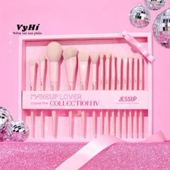 Box Gift - Set cọ Jessup T495-G Crystal Pink Premium Vegan 14 cây