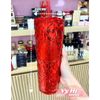 Ly Starbucks đỏ hoạ tiết nổi 710ml