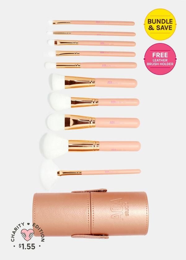 Set cọ AOA Paw Paw Rose Gold 10 cây cây kèm hộp đựng