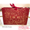 Túi giấy Dior đỏ họa tiết động vật kèm nơ đỏ 19.5 x 14 x 7.5 cm