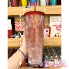 Ly Starbucks đỏ kim tuyến 710ml