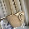 Túi cói đan phối nơ 29 x 20 x 9 (miệng túi 37 cm)