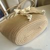 Túi cói đan phối nơ 29 x 20 x 9 (miệng túi 37 cm)