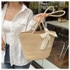 Túi cói đan phối nơ 29 x 20 x 9 (miệng túi 37 cm)