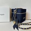 Túi đựng Makeup Chanel XANH DENIM kèm PHỤ KIỆN 13 x 13 x 13 cm