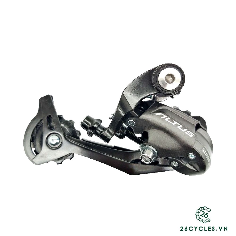  Cùi đề sau, sang líp xe đạp Shimano Altus M370 9 tốc độ. 