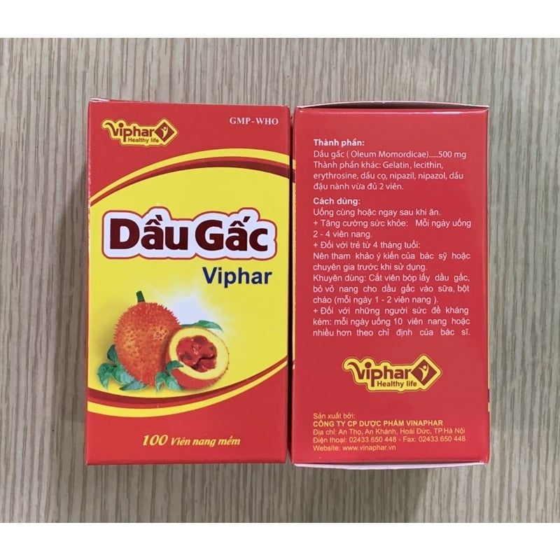  Dầu gấc Viphar lọ 100 viên 