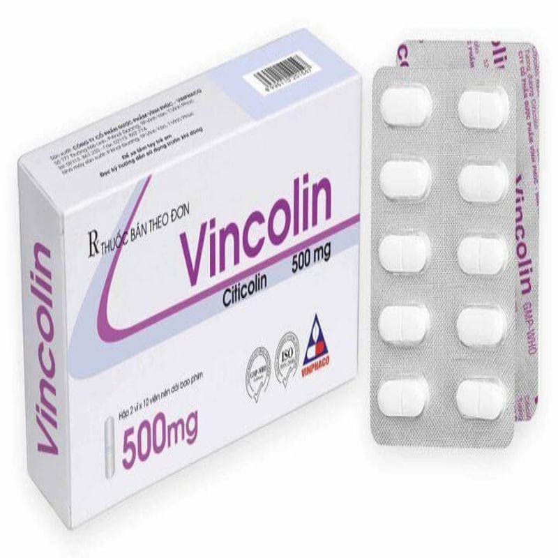  Vincolin Citicolin 500mg hộp 20 viên VP 