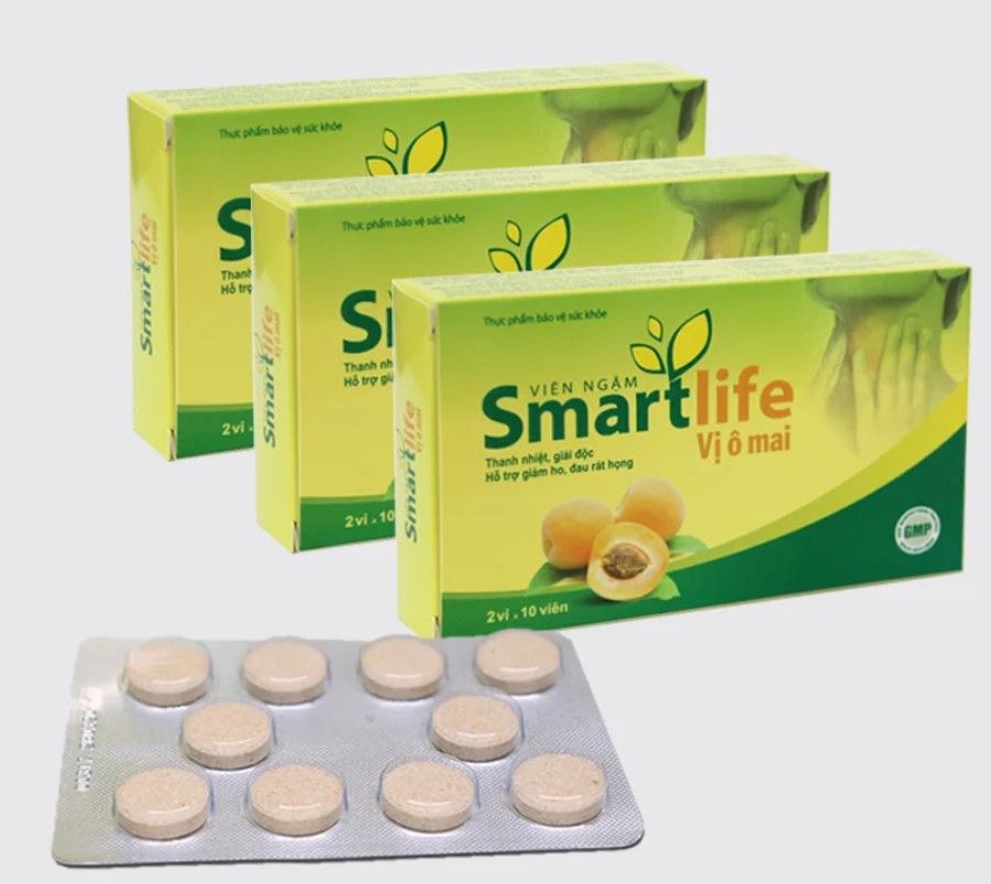  Viên ngậm Smartlife vị ô mai hộp 20 viên 