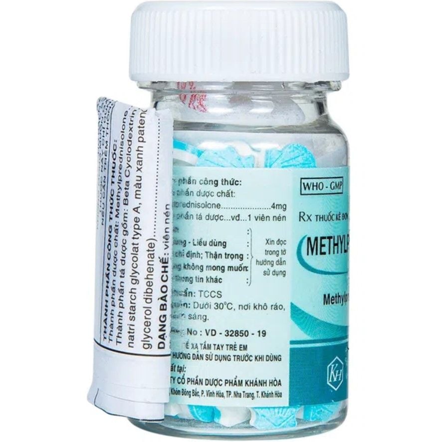  Methylprednisolone Blue 4mg lọ 100 viên Khánh Hòa 