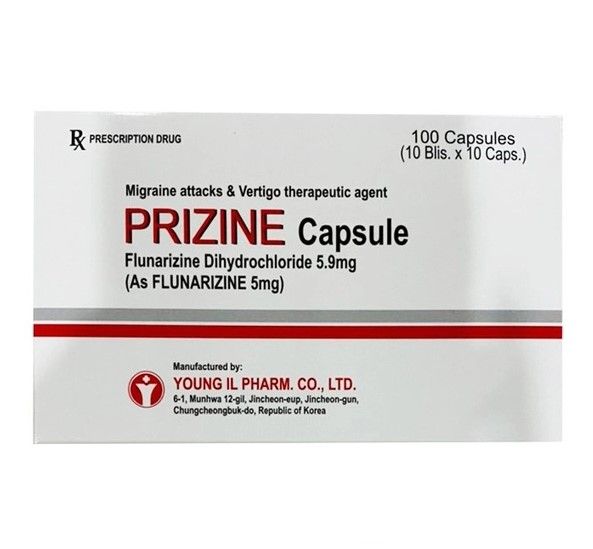  Prizine Flunanizin 5mg hộp 100 viên Hàn Quốc 