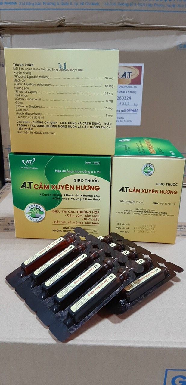  AT Cảm xuyên hương siro hộp 30 ống 