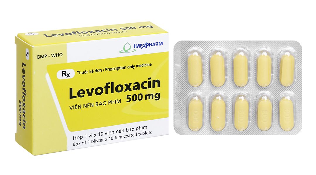  Levofloxacin 500mg hộp 10 viên Imexpharm 
