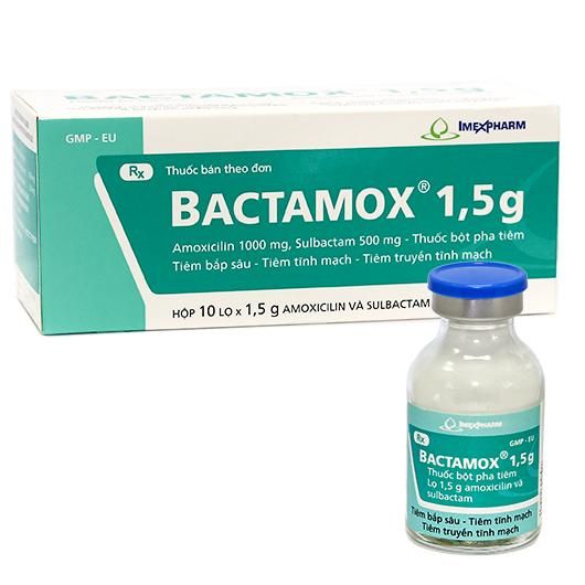  Bactamox Sulbactam 1.5mg hộp 10 ống 