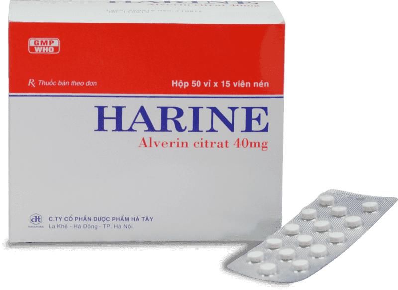  Harine Alverin 40mg hộp 50 vỉ * 15 viên Hà Tây 