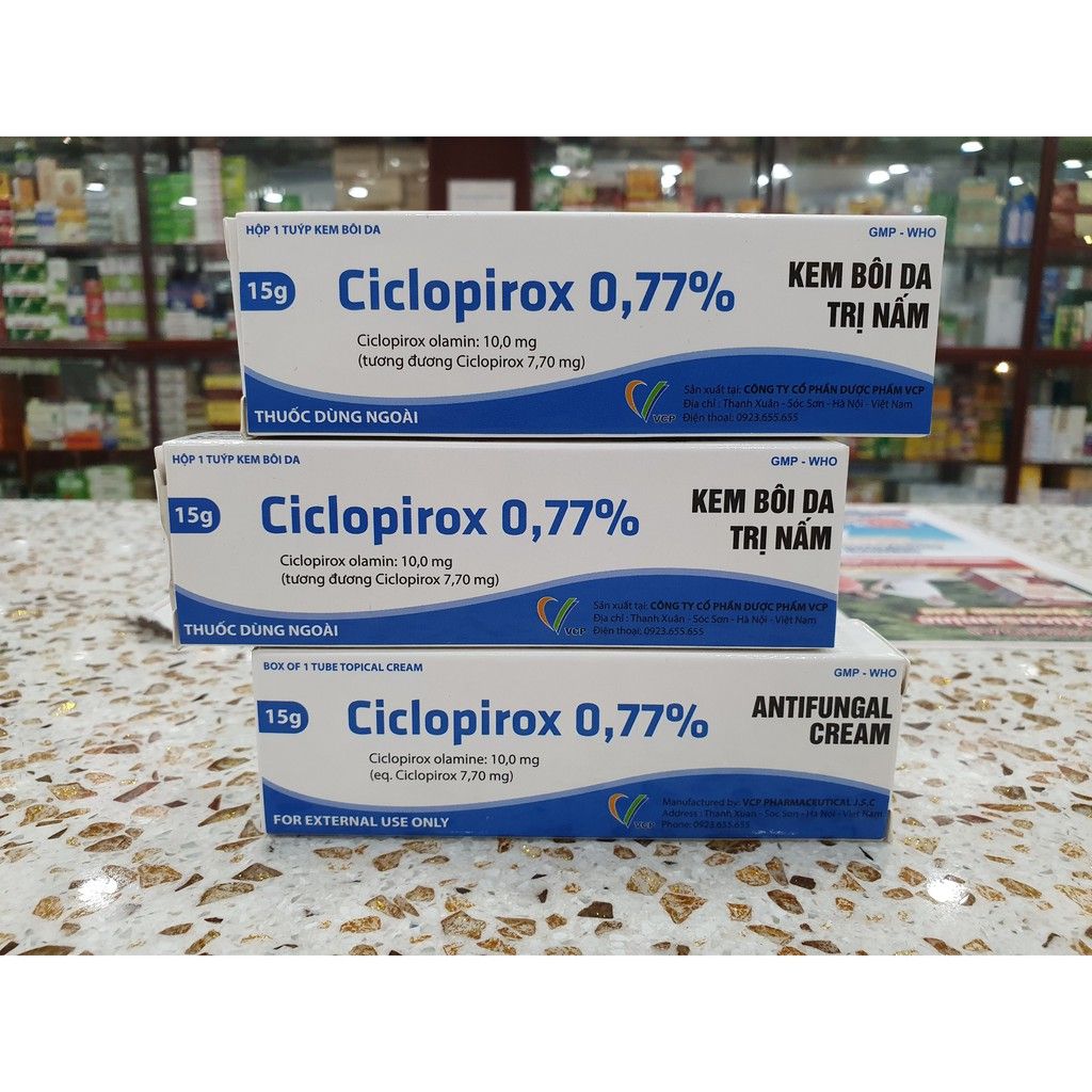  Kem bôi da Ciclopirox 0.77% tuýp 15g 