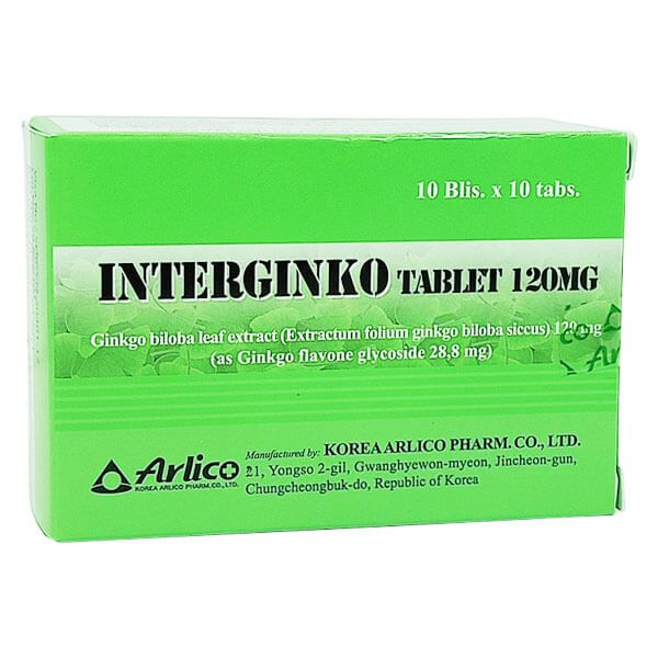  Interginko tablet 120mg hộp 100 viên Hàn Quốc 