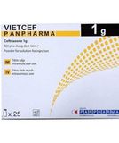  Vietcef Natri Ceftriaxone 1g hộp 25 ống 